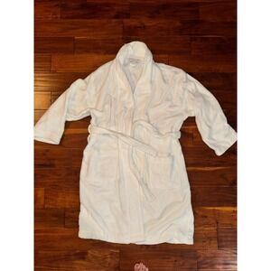 Wamsutta Mens One Size White Plush Robe Bathrobe